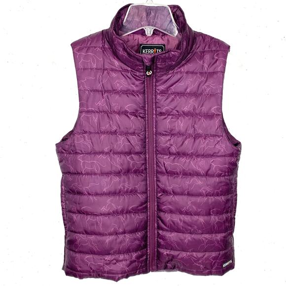 Kerrits Kids Winter Whinnies Quilted Vest Raisin Purple Polyester Puffy Size XL - Picture 2 of 12